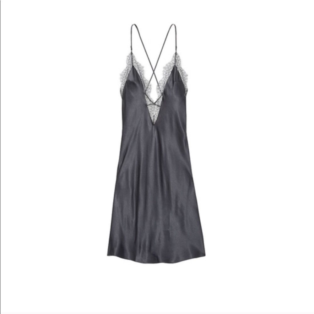 Victoria secret lace trim midi slip